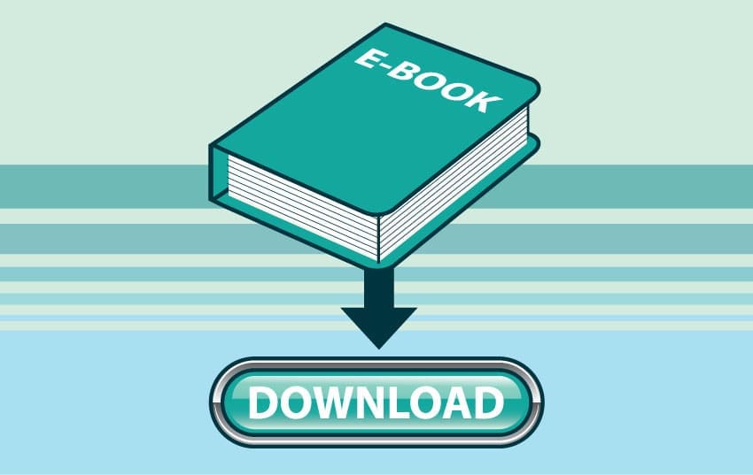 Content Repurposing Like a Pro An illustrated e-book with a downward arrow pointing to a download button, representing downloadable content or lead magnets.