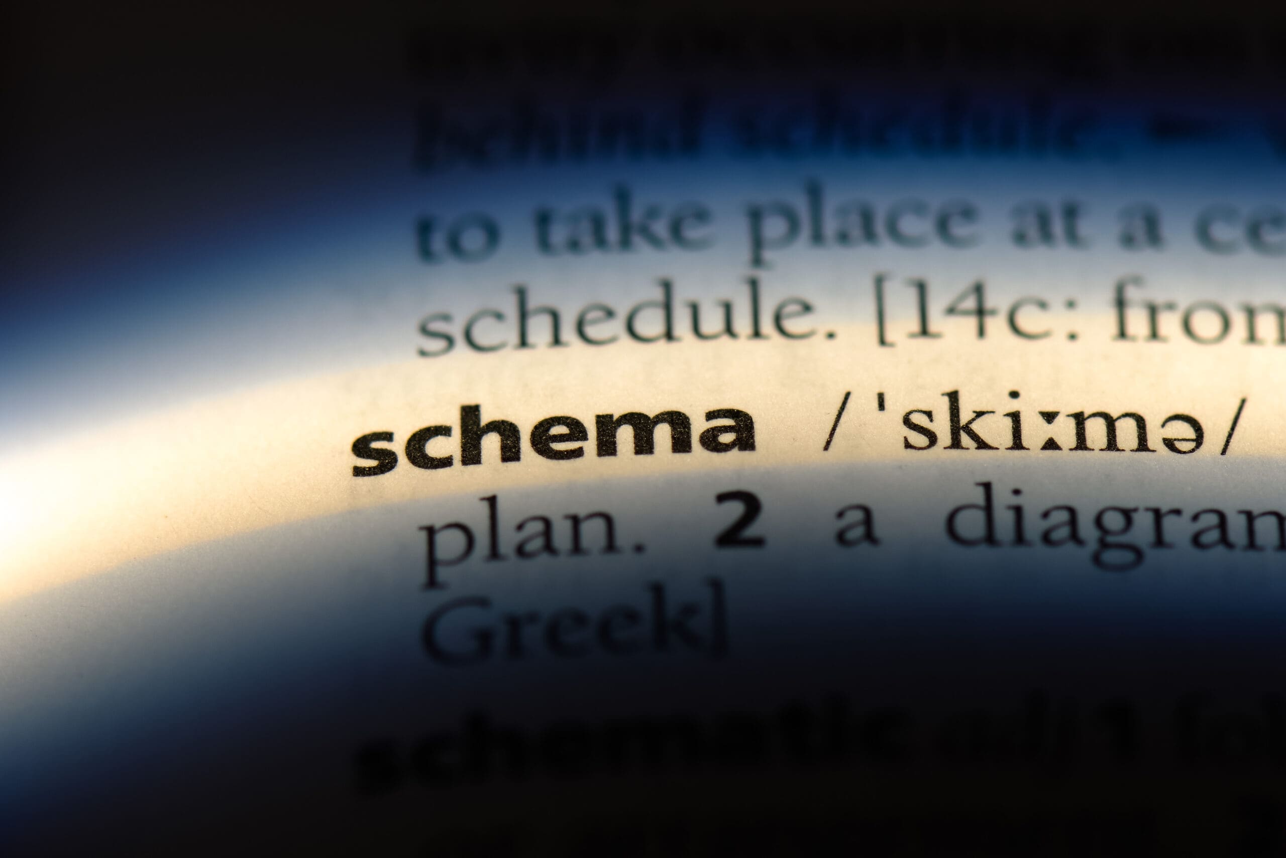 Local SEO Strategies That Drive Foot Traffic Close-up of a dictionary definition of the word “schema” with spotlight focus