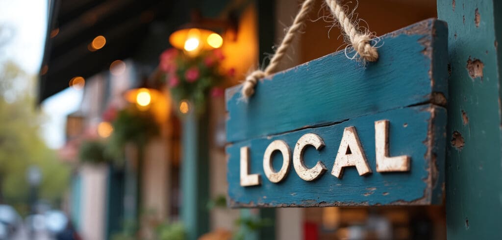 Local shop sign representing small businesses affected by the tariff impact on retail