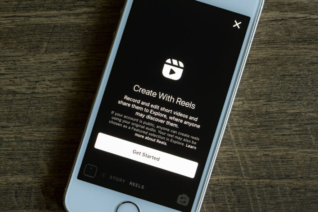 Instagram Reels creation screen showing how retailers use short form video in social media marketing