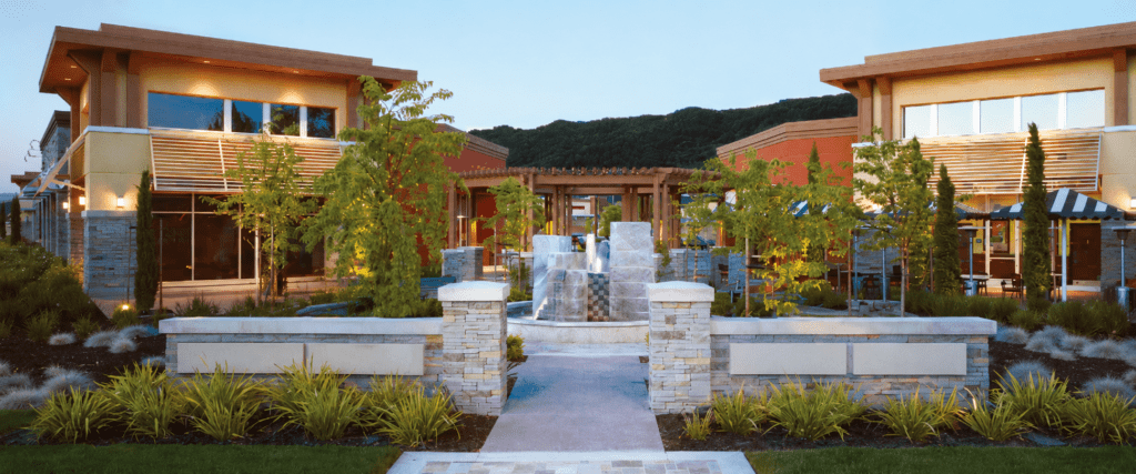 Serene Wellness Pharmacy Photo of the Pleasanton Gateway shopping centers main fountain