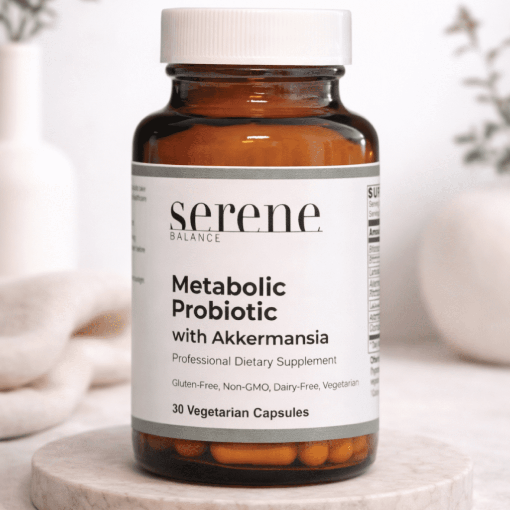 Serene Wellness Pharmacy compounded metabolic probiotic supplement with Akkermansia for personalized medicine support